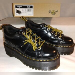 Dr. Martens Black Buttero 5i Quad Max Platform Leather Lace-Up Shoes 10 US
